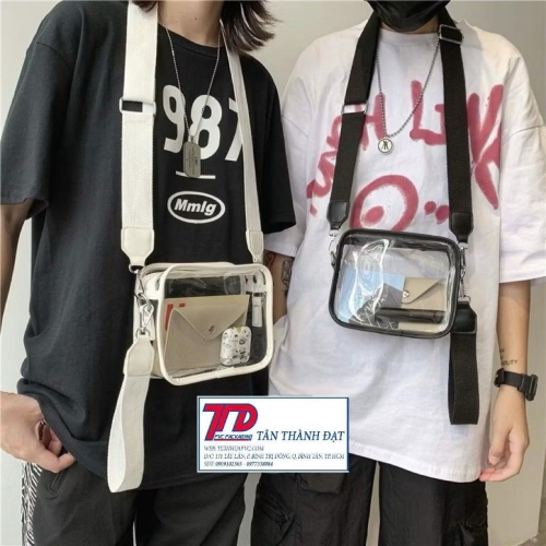 Túi đeo chéo pvc trong suốt phong cách hip hop