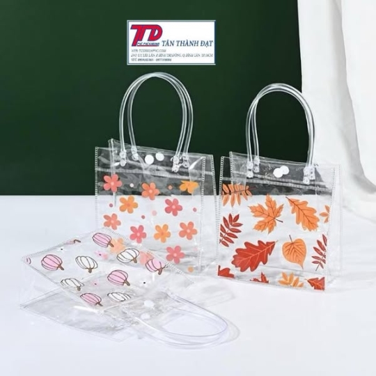 Túi Tote PVC trong suốt, Tay cầm Túi mua sắm trong suốt dung tích lớn