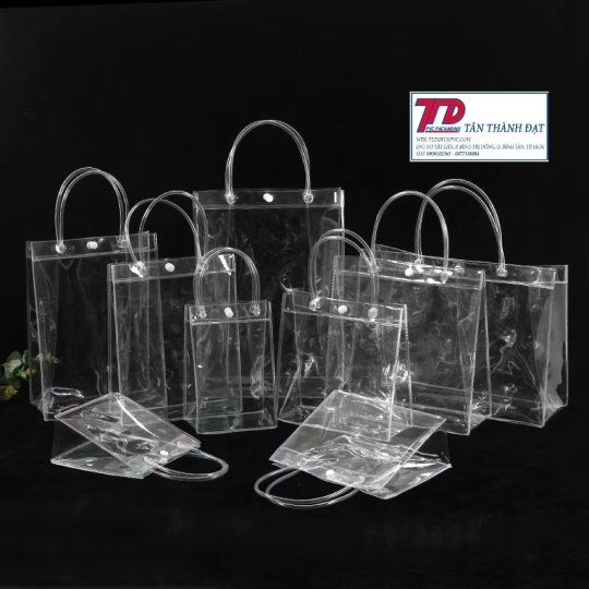 Túi nhựa trong suốt có tay cầm đa dụng, tiện lợi